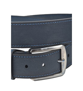 DeepSEA Erkek  4 cm Eninde Suni Deri Kemer Yanları Dikişli Spor Kemer 2502652 (Lacivert)
