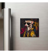 Weasel - Gelincik - Güneş Gözlüklü Style - Buzdolap Magneti - 9x9 Cm