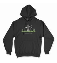 Büyük Buda Heykeli Siyah Kapşonlu Sweatshirt Hoddie