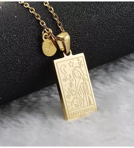 Altın Kaplama  Yay Burcu Tarot Gümüş Kolye
