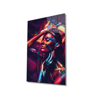 Miyrem Glasses Collection -A1^#  Rengarenk Parıltılı Kadın Cam Tablo (Çok Renkli)