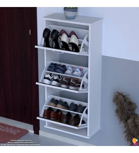 Modilayn VARBİ Asma Kapı Önü 52x115x26 cm’ lik 3 Düşer Kapak 6 Göz Bölmeli Ayakkabılık