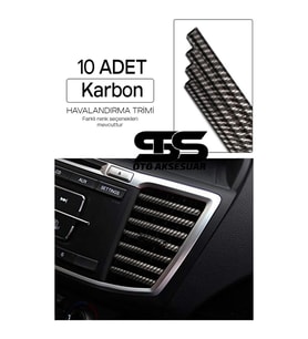 Araç Içi Klima Havalandırma Izgarası Karbon Trim Seti Film Şerit Havalandırma Izgarası Karbon Trim Şerit
