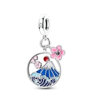 Fuji Dağı ve Çiçekleri Sallantılı Charm