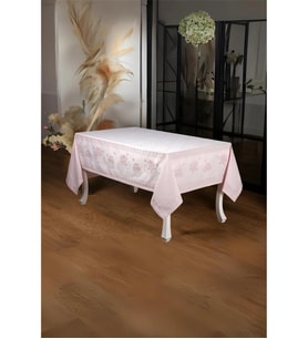 Nilüfer Lüx Jakar Kumaş Pudra Masa Örtüsü Dikdörtgen 160x220 Cm  1047 (Standart)