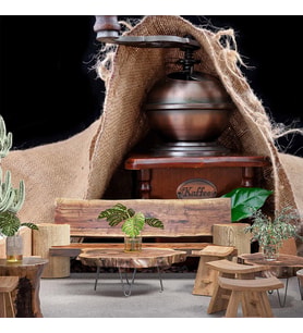 Kahve Öğütme Makinesi Cafe Duvar Kağıdı Baskı