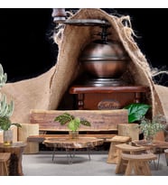 Kahve Öğütme Makinesi Cafe Duvar Kağıdı Baskı