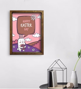 BK Gift Paskalya Bayramı Doğal Masif Ahşap Çerçeveli Tablo 45x65cm-7