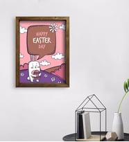 BK Gift Paskalya Bayramı Doğal Masif Ahşap Çerçeveli Tablo 45x65cm-7