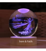 Kişiye Özel Büyük Boy Frozen 3D Boyutlu Kristalleşmiş Cam Küre 8cm