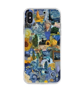 Iphone X ve XS Uyumlu Vincent Van Gogh Sanatsal Tasarımlı Şeffaf Telefon Kılıfı
