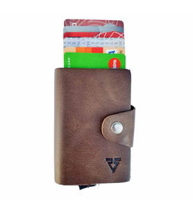RİCH SMİTH ® GERÇEK DERİ MEKANİZMALI MİNİ KARTLIK / 9252 KAHVE (DUMANLI)