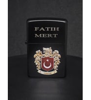 Özelleştirilebilir (Kişiye Özel)Bozkurt Arma Tasarımlı Kutulu Benzinli Metal Çakmak