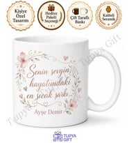 Anne İçin Mesajlı Hediyelik Baskılı Kupa Bardak Anneler Günü Hediyesi