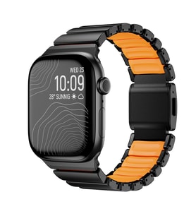 Watch 10 46mm Kordon KRD-151 Metal Silikon Kordon Siyah-Turuncu