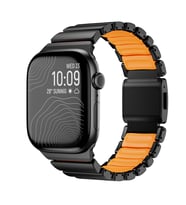 Watch 10 46mm Kordon KRD-151 Metal Silikon Kordon Siyah-Turuncu
