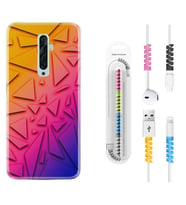 Oppo Reno 2Z 4 Lite 4 Pro 5 6 7 A31 Kılıf Kablo Koruma Spiral Silikon Üçgenler 1635