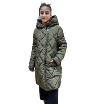 Kız Çocuk Kapüşonlu Kaban 51329 (Haki)