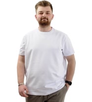 Mode XL Büyük Beden Erkek T-Shirt Basic Likralı Bisiklet Yaka Tişört THIS IS ME U24076 Beyaz