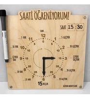 Saati Öğreniyorum Kalem Silgi Ahşap Eğitim Seti İlkokul Eğitici Ahşap Oyuncak Etkinlik Seti Öğrenme