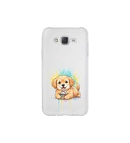 Samsung Galaxy J7 ile Uyumlu Splash Köpek Tasarımlı Şeffaf Silikon Kılıf
