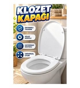Universal Klozet Kapağı – Kolay Montajlı, Kaydırmaz Destekli Dayanıklı Tasarım