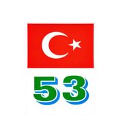 Türkiye Bayraklı Rize 53 Plaka Kodu Ön Cam Sticker