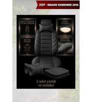 jeep grand cherokee 2016 Koltuk ve Kılıf uyumlu Lüks Siyah Minder Yastık 2 Minder 2 Yastık