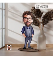 BK Gift Kişiye Özel Boss Baba Karikatürlü Büyük Boy Ahşap Biblo-2 Arkadaşa Hediye , Sevgiliye Hediye, Kişiye Özel Biblolar