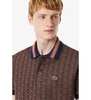 Lacoste Classic Fit Monogram Polo T-shirt Erkek Polo Yaka Tişört Kahverengi