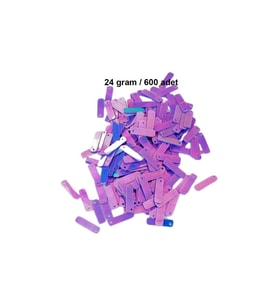 Mor 15 x 5 mm Dantel Oya Yazma Halhal Abiye Lazer Kesim Pul 600 adet / 24 gram