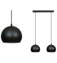 RİOLİGHT RETRO,RUSTİK,VİNTAGE MASA ÜSTÜ 2XE27 METAL SARKIT AVİZE TABAN UZUNLUĞU:30CM GLOP ÇAPI:10CM (Siyah)