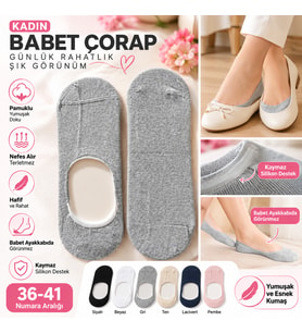 Kadın Babet Çorap 38-41 Gri