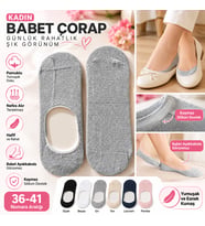 Kadın Babet Çorap 38-41 Gri