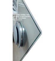 Doğalgaz Menfezi Tek Camlı Pencere Özel İmalat Geçme Alüminyum Çemberli  4 mm -10 mm Cam Menfezi BEYAZ