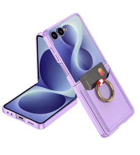 Galaxy Z Flip 8 Kılıf Kıpta Yüzüklü Kartlıklı Kılıf