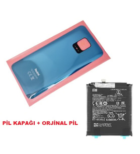 Xiaomi Redmi NOTE 9S Arka Kapak Batarya Kapağı + PİL (CAM) GRİ