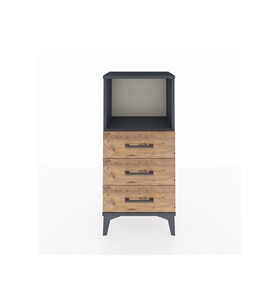 Arges Komodin Tek Raflı 3 Çekmeceli 44x30x96 Antrasit-Çam