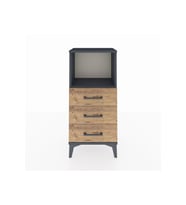 Arges Komodin Tek Raflı 3 Çekmeceli 44x30x96 Antrasit-Çam