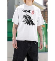 Berserk Karakter Baskılı Unisex Tişört, Oversize Anime Tişört