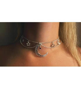 CELESTE ZİNCİRLİ CHOKER KOLYE (Gümüş)