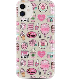 Apple iPhone 11 12 13 Mini Kılıf Desemli Silikon Donut Flamingo 1415