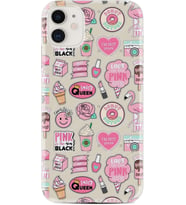 Apple iPhone 11 12 13 Mini Kılıf Desemli Silikon Donut Flamingo 1415