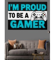 Gamer Oyun Konsolu Yazısı Dekoratif Kanvas - Mdf Ahşap Tablo