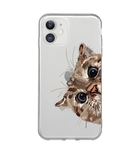 Iphone 11 Uyumlu Tatlı Kedi Desenli Şeffaf Telefon Kılıfı