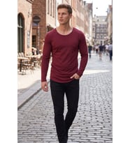 DeepSEA Erkek Beyaz %95 Pamuk Slim Fit Kesik Açık Yaka Likralı Penye Sweatshirt Oval Kesim 2602299