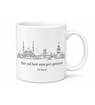Çizgi Sanat Memleket Temalı Kupa Bardak Özel Tasarım Hediye