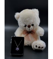  Sevimli peluş ayıcık ile gelen lotus kolye  sevgiliye hediye 14 Şubat 