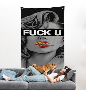 Fuck You Kadın Duvar Örtüsü-7735