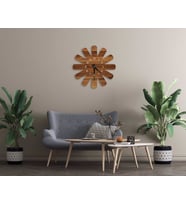 BK Home Dekoratif 45cm Ahşap Duvar Saati-29 (Beyaz)